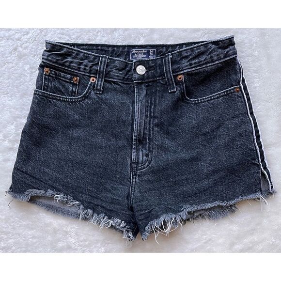 Abercrombie & Fitch Annie High Rise Shorts with Black & White Racer Stripes, 24 - Picture 5 of 16